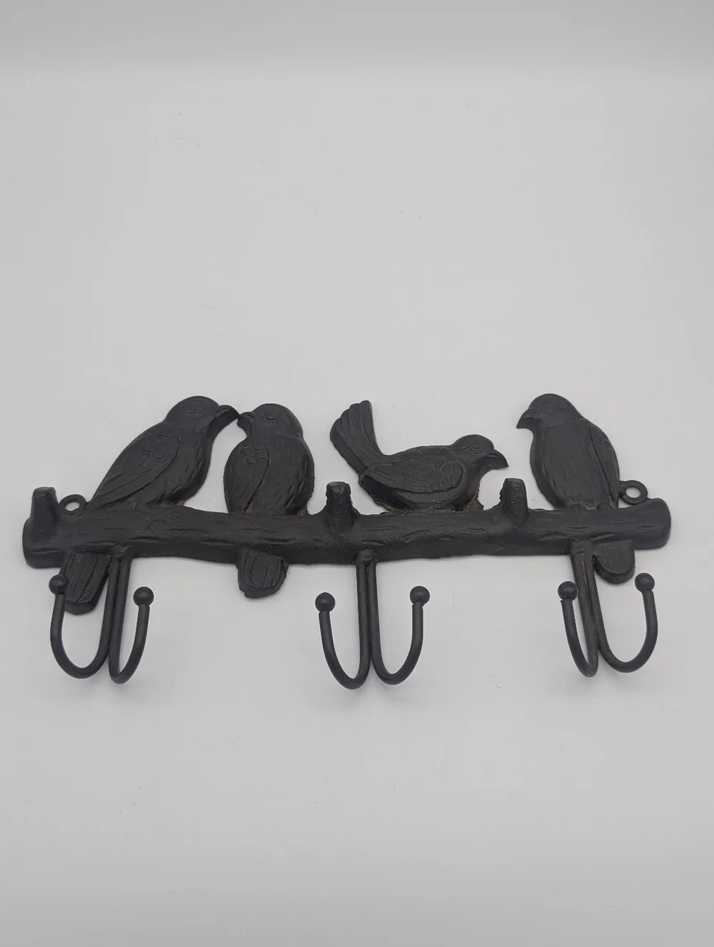 Cast Iron Bird On Branch Wall Hooks